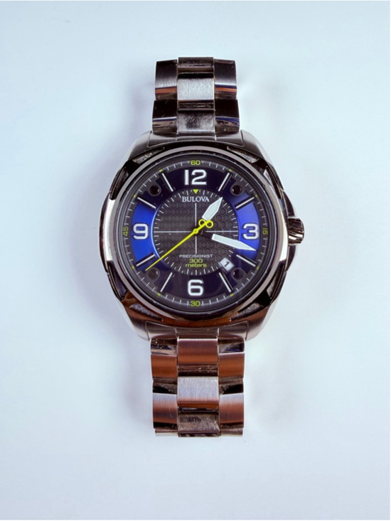 Bulova Other - Bulova Precisionist Mens SS 48MM Honeycomb Blue/Black Dial 300M Watch 98B224